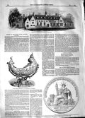 Original Old Antique Print 1848 Wales College Carmarthen Seal French Republic