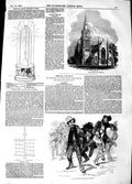 Original Old Antique Print 1848 Church Highbury Staite Patent Electric Light