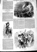 Old Antique Print 1848 Burning Adelphi Theatre Glasgow Riot Commissiary 19th
