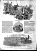 Old Antique Print 1848 Queen Harrow Swakeleys Fairfield Railway Carriage 19th