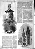 Original Old Antique Print 1848 GCup Prince Waldemar Bloomsbury Baptist Chapel