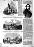 Original Old Antique Print 1848 Cathedral Brandenburg Schwanthaler Prague Town