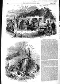 Original Old Antique Print 1848 Ireland Ejectment Irish Tenantry Peasants 19th
