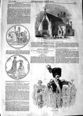 Original Old Antique Print 1848 Chancel Mary'S Stockport Army Navy Med Victorian