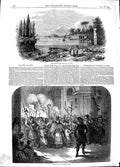 Original Old Antique Print 1848 Pope Gaeta Christmas Eve Mass Church Pro 19th