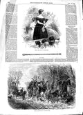 Original Old Antique Print 1848 Jenny Lind Exeter Hall Horses Carriage Fami 19th