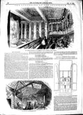 Original Old Antique Print 1848 Theatre Cyclorama Colosseum Swiss Armoury 19th