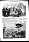 Original Old Antique Print 1849 View Rome Presidents Reception Elysee National