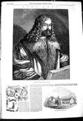 Old Antique Print 1849 Albert Durer Portrait Fine Art School Kentish Town 19th