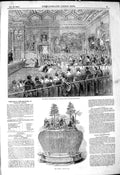 Original Old Antique Print 1849 Theatrical Windsor Castle Queen Twelf Victorian