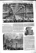 Old Antique Print 1849 Festival Ransomes Mays Ipswich Fire Park Theatre 19th