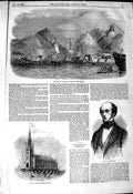 Old Antique Print 1849 Port Honolulu Sandwich Church Philadelphia Anstey 19th