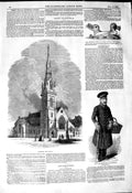 Original Old Antique Print 1849 Battersea Church George Neal Coventry Army Man