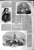 Original Old Antique Print 1849 Lord Coutts Stuart Saffron-Walden Church Bandon