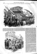 Old Antique Print 1849 Funeral Service Madeleine French Revolution Crowns 19th