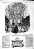 Original Old Antique Print 1849 Archbishop Canterbury Paul'S Cathedral Cellaret