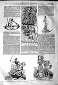 Old Antique Print 1849 Ferryman Silver Candlestick Bronze Inkstand Potts 19th