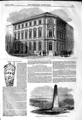 Old Antique Print 1849 Imperial Insurance Office Monument Yarborough Isle 19th