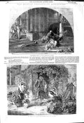 Original Old Antique Print 1849 Murder Thomas Becket Art Exhibition Phillip