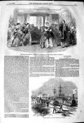 Original Old Antique Print 1849 Railway Blockade Clifton Station Opera Theatre