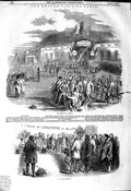 Original Old Antique Print 1849 National Guards Paris France Boulogne England