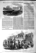 Original Old Antique Print 1849 Eliza Chestney Court-House Norwich Sea- 19th