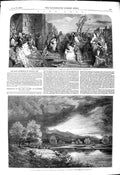 Old Antique Print 1849 Scene Christ Teaching Humility Cader Idris Wales 19th