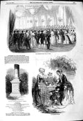 Old Antique Print 1849 President Grand Ball Paris Monument Dixon Guernsey 19th