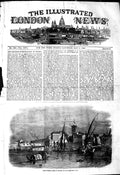 Original Old Antique Print 1849 Civita Vecchia Boats Buildings 19th