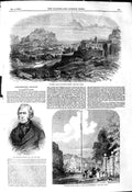 Original Old Antique Print 1849 Palermo Sharman Crawford May-Pole Fore Victorian