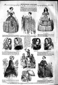 Original Old Antique Print 1849 Spring Fashion Poncho Parasol Chapeau Navade
