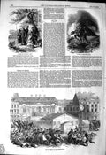 Old Antique Print 1849 Riot Berlin Domhofs-Platz Schleswig-Holstein War 19th