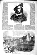 Original Old Antique Print 1849 Garribaldi Roman General French Siers R 19th