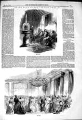 Old Antique Print 1849 Grand Ball Turkish Embassy Divan Dancing Romance 19th