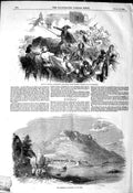 Original Old Antique Print 1849 Riots Dresden Grosse Fortress Konigstein Elbe