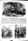 Original Old Antique Print 1849 Boule Ing Office Insurgents Arrest Suchet 19th