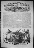 Original Old Antique Print 1849 Smithfield Cattle Market Drover'S Goad 19th