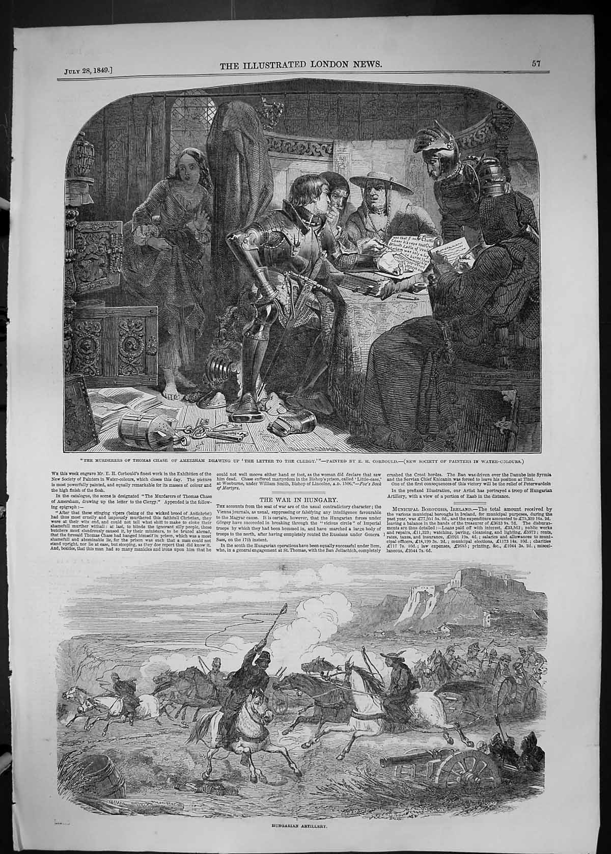 Old 1849 Murderers Thomas Chase Amersham Letter Clergy Hungarian Arti Victorian