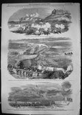 Old Print 1849 Siege Operations Chatham Siers Pontoon Bridge Duke Cumber 19th