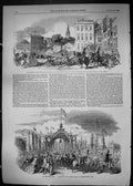Old 1849 Royal Procession Statue George Queen Elizabeth Fort Anglesey Victorian
