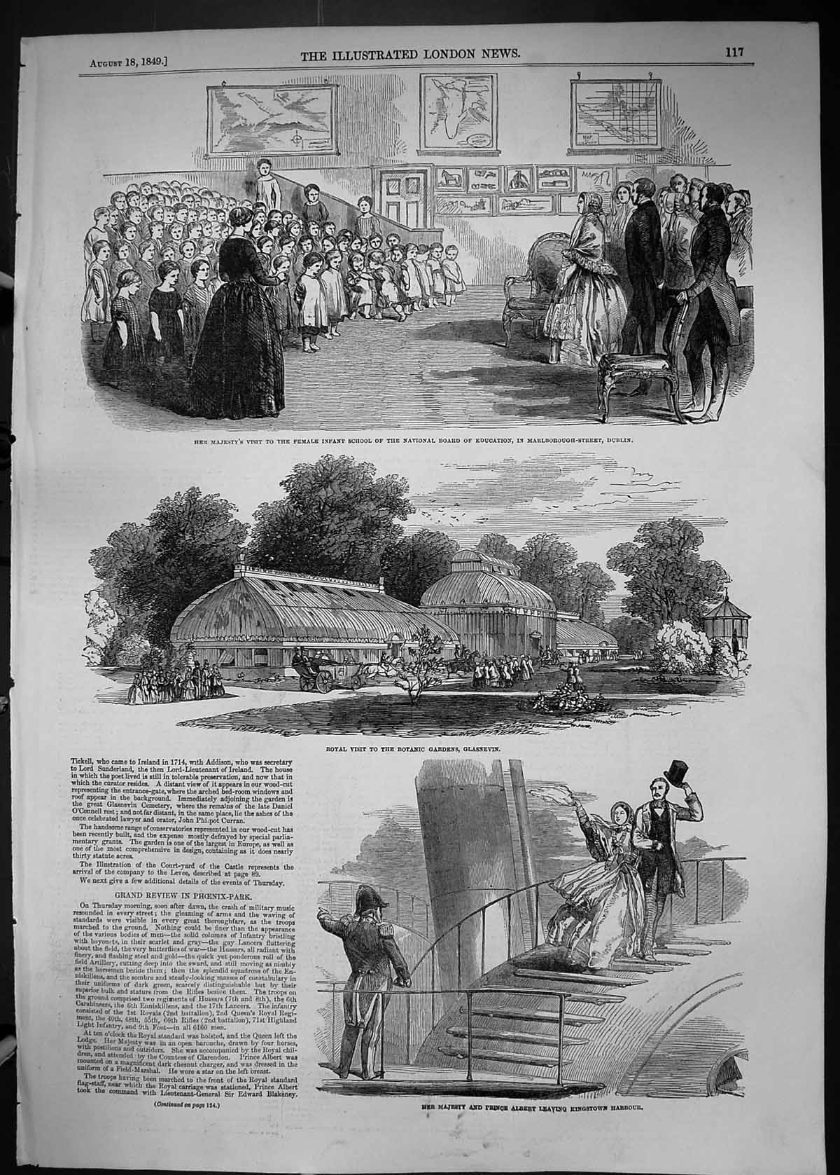 Old 1849 Majesty Queen Royal Family Botanic Gardens Glasnevin School Victorian