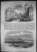 Antique Old Print 1849 Queen Royal Procession View Belfast Ireland Fort Breda