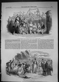 Old 1849 Queen Royal Children Ship Kingstown Harboutr Dance Peasantry Victorian