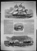 Print 1849 Whaling Ship Samuel Enderby Auckland House Reade Tunis Cape Town C