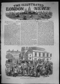 Original Old Antique Print 1849 Intramural Interment Scene Strand London 19th