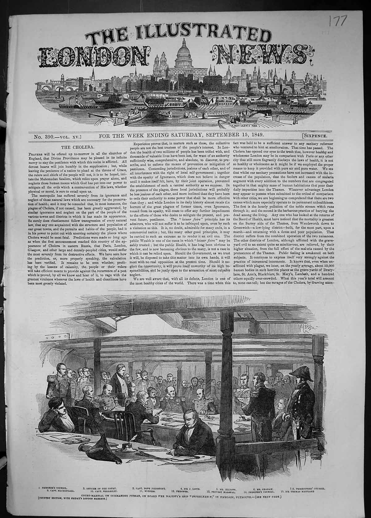 Old 1849 Court-Martial Pitman Ship Impregnable Graham Louis Johnstone Victorian