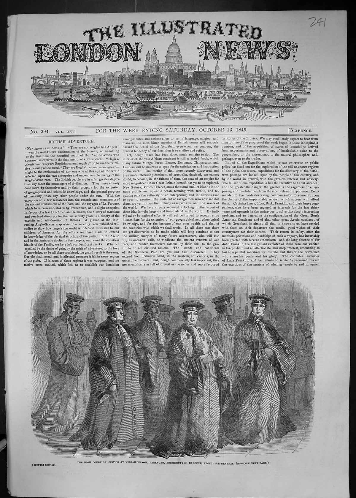Old 1849 High Court Justice Versailles France Berrenger Baroche Procu Victorian