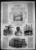 Antique Print 1849 Brockley Hall Chair Poet Gay Bronze Head Diana Furniture