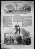 Old 1849 Royal Barge Boat London Bridge Debarkation Custom-House Quay Victorian