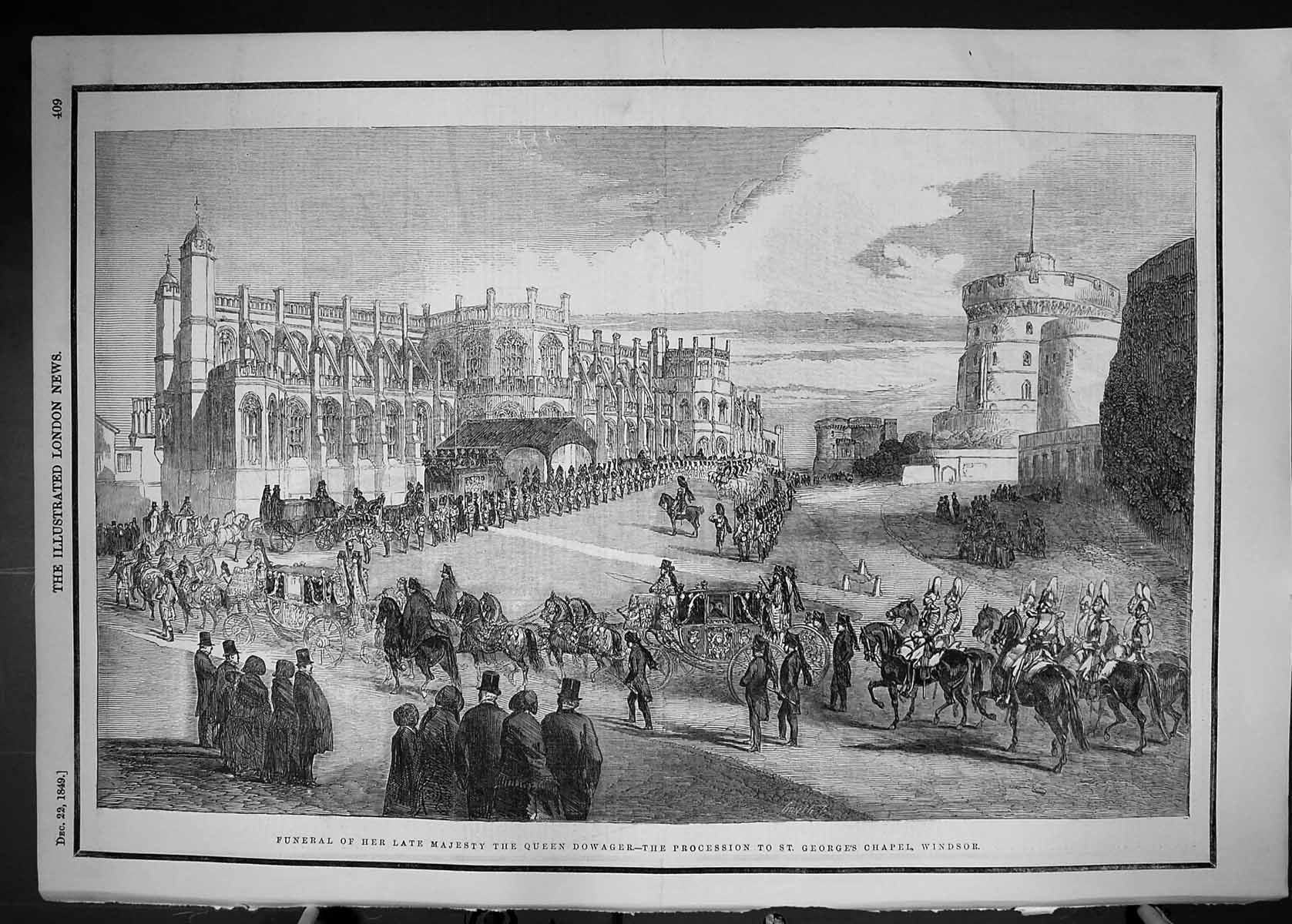 Old 1849 Funeral Majesty Queen Dowager Procession George'S Chapel Win Victorian